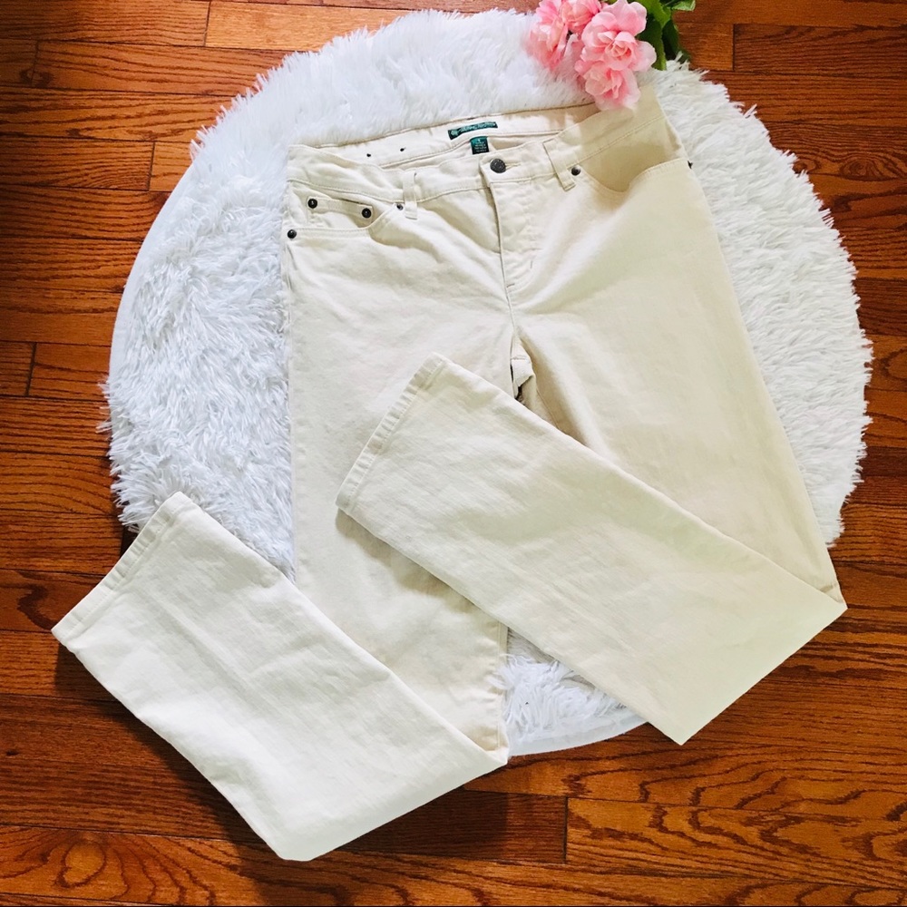 LRL LAUREN JEANS CO. RALPH LAUREN CREAM  SIZE 6